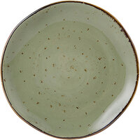 Tuxton GGO-002 TuxTrendz Artisan Geode Olive 6 1/2" China Plate   - 24/Case