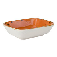 Tuxton GGC-552 TuxTrendz Artisan Geode Coral 8 oz. Rectangular China Side Dish - 24/Case