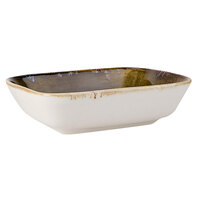 Tuxton GGW-552 TuxTrendz Artisan Geode Walnut 8 oz. Rectangular China Side Dish - 24/Case