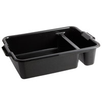 Vollrath 52634 Signature 23" x 17" x 6" Black High Density Polyethylene Divided Bus Tub