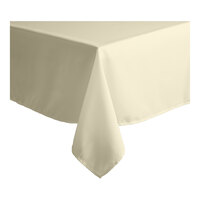 Intedge 54" x 120" Rectangular Ivory 100% Polyester Hemmed Cloth Table Cover