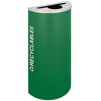 Ex-Cell Kaiser RC-KDHR-R EGX Kaleidoscope Collection Emerald Texture 8 Gallon Half-Round Recyclables Receptacle