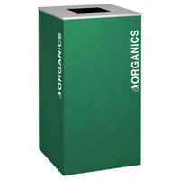 Ex-Cell Kaiser RC-KD36-O EGX Kaleidoscope XL Series Emerald Texture Square 36 Gallon Organics Receptacle