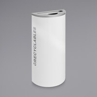 Ex-Cell Kaiser RC-KDHR-R BT-WHT Black Tie Kaleidoscope White Gloss Half Round 8 Gallon Recyclables Receptacle