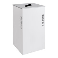 Ex-Cell Kaiser RC-KD36-PL BT-WHT Black Tie Kaleidoscope White Gloss Square 36 Gallon Plastic Receptacle