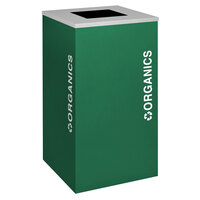 Ex-Cell Kaiser RC-KDSQ-O EGX Kaleidoscope Collection Emerald Texture Square 24 Gallon Organics Receptacle