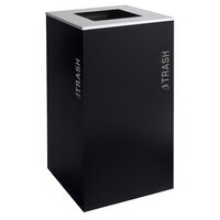 Ex-Cell Kaiser RC-KD36-T BT-PBG Black Tie Kaleidoscope Pebble Black Gloss 36 Gallon Square Trash Receptacle