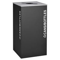 Ex-Cell Kaiser RC-KD36-C BLX Kaleidoscope XL Series Black Texture Square 36 Gallon Cans / Bottles Receptacle