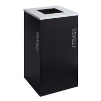 Ex-Cell Kaiser RC-KDSQ-T BT-PBG Black Tie Kaleidoscope Pebble Black Gloss 24 Gallon Square Trash Receptacle