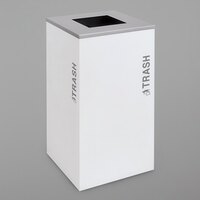 Ex-Cell Kaiser RC-KDSQ-T BT-WHT Black Tie Kaleidoscope White Gloss 24 Gallon Square Trash Receptacle