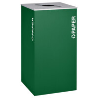 Ex-Cell Kaiser RC-KD36-P EGX Kaleidoscope XL Series Emerald Texture Square 36 Gallon Paper Receptacle