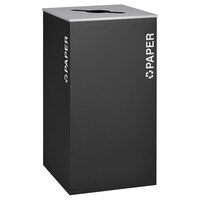 Ex-Cell Kaiser RC-KD36-P BLX Kaleidoscope XL Series Black Texture Square 36 Gallon Paper Receptacle