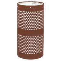 Ex-Cell Kaiser WR-10R COFFEE Landscape Series 10 Gallon Round Coffee Gloss Perforated Waste Receptacle