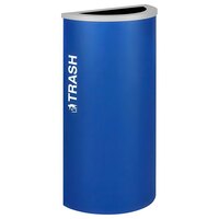 Ex-Cell Kaiser RC-KDHR-T RYX Kaleidoscope Collection Royal Blue Texture 8 Gallon Half Round Trash Receptacle