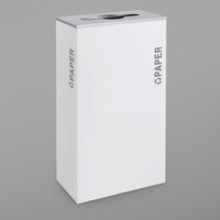 Ex-Cell Kaiser RC-KD17-P BT-WHT Black Tie Kaleidoscope White Gloss 17 Gallon Rectangular Paper Receptacle