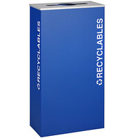 Ex-Cell Kaiser RC-KD17-R RYX Kaleidoscope XL Series Royal Blue Texture Rectangular 17 Gallon Recyclables Receptacle