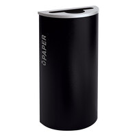 Ex-Cell Kaiser RC-KDHR-P BT-PBG Black Tie Kaleidoscope Pebble Black Gloss Half Round 8 Gallon Paper Receptacle