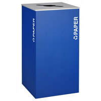 Ex-Cell Kaiser RC-KD36-P RYX Kaleidoscope XL Series Royal Blue Texture Square 36 Gallon Paper Receptacle