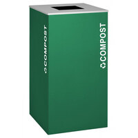 Ex-Cell Kaiser RC-KD36-CMPST EGX Kaleidoscope XL Series Emerald Texture Square 36 Gallon Compost Receptacle