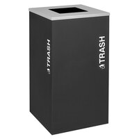 Ex-Cell Kaiser RC-KDSQ-T BLX Kaleidoscope Collection Black Texture 24 Gallon Square Trash Receptacle