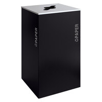 Ex-Cell Kaiser RC-KD36-P BT-PBG Black Tie Kaleidoscope Pebble Black Gloss Square 36 Gallon Paper Receptacle