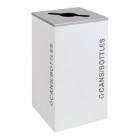 Ex-Cell Kaiser RC-KDSQ-C BT-WHT Black Tie Kaleidoscope White Gloss Square 24 Gallon Cans / Bottles Receptacle