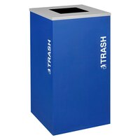 Ex-Cell Kaiser RC-KDSQ-T RYX Kaleidoscope Collection Royal Blue Texture 24 Gallon Square Trash Receptacle