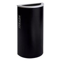 Ex-Cell Kaiser RC-KDHR-T BT-PBG Black Tie Kaleidoscope Pebble Black Gloss 8 Gallon Half Round Trash Receptacle