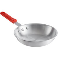 Choice 8" Aluminum Fry Pan with Red Silicone Handle