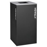 Ex-Cell Kaiser RC-KD36-T BLX Kaleidoscope XL Series Black Texture 36 Gallon Square Trash Receptacle