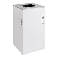 Ex-Cell Kaiser RC-KD36-T BT-WHT Black Tie Kaleidoscope White Gloss 36 Gallon Square Trash Can