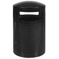 Ex-Cell Kaiser WR-2441 T BLK Landscape Series 40 Gallon Round Black Gloss Large Capacity Trash Receptacle with Dome Top