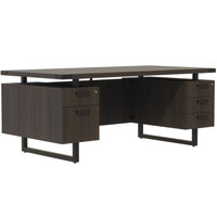 Safco MRDBF7236STO Mirella 72" x 36" Southern Tobacco Free-Standing Desk with 4 Storage and 1 File Drawer