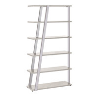 Safco MRBS5WAH Mirella 36 3/4" x 13 1/2" x 67 1/2" White Ash 5-Shelf Bookshelf