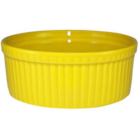 International Tableware RAMF-8-Y Cancun 6 oz. Yellow Stoneware Fluted Souffle / Ramekin - 36/Case