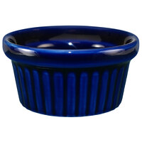 International Tableware RAMF-2-CB Cancun 2 oz. Cobalt Blue Stoneware Fluted Ramekin - 36/Case