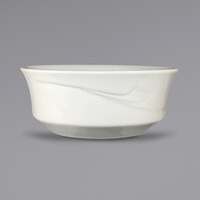 International Tableware NP-15 Newport 13 oz. Ivory (American White) Embossed Stoneware Nappie / Oatmeal Bowl - 36/Case