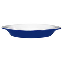 International Tableware WRO-8-EW-CB Cancun 8 oz. Cobalt Blue and White Two-Tone Stoneware Rarebit - 36/Case