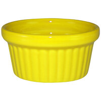 International Tableware RAMF-2-Y Cancun 2 oz. Yellow Stoneware Fluted Ramekin - 36/Case