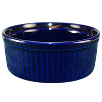 International Tableware RAMF-10-CB Cancun 8 oz. Cobalt Blue Stoneware Fluted Ramekin - 36/Case