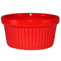 International Tableware RAMF-3-CR Cancun 3 oz. Crimson Red Stoneware Fluted Ramekin - 36/Case