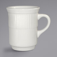 International Tableware AT-17 Athena 8.5 oz. Ivory (American White) Embossed Stoneware Toledo Mug - 36/Case