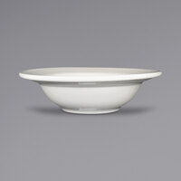 International Tableware NP-10 Newport 8 oz. Ivory (American White) Embossed Stoneware Grapefruit Bowl - 36/Case