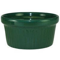 International Tableware RAMF-4-G Cancun 4 oz. Green Stoneware Fluted Ramekin - 36/Case