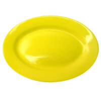 International Tableware CA-51-Y Cancun 15 1/2" x 10 1/2" Yellow Stoneware Wide Rim Platter - 12/Case