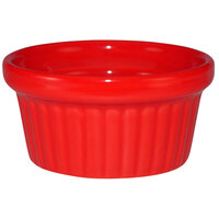 International Tableware RAMF-2-CR Cancun 2 oz. Crimson Red Stoneware Fluted Ramekin - 36/Case