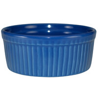 International Tableware RAMF-10-LB Cancun 8 oz. Light Blue Stoneware Fluted Ramekin - 36/Case