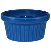 International Tableware RAMF-2-LB Cancun 2 oz. Light Blue Stoneware Fluted Ramekin - 36/Case