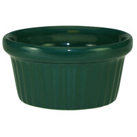 International Tableware RAMF-2-G Cancun 2 oz. Green Stoneware Fluted Ramekin - 36/Case