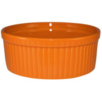 International Tableware RAMF-10-O Cancun 8 oz. Orange Stoneware Fluted Ramekin - 36/Case